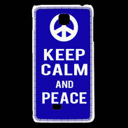 Coque LG F5 Keep Calm Peace Bleu