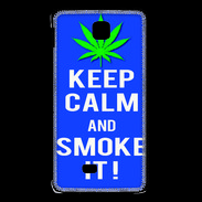 Coque LG F5 Keep Calm Smoke it Bleu