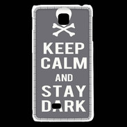 Coque LG F5 Keep Calm Stay dark Gris