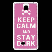 Coque LG F5 Keep Calm Stay dark Rose