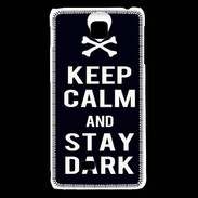 Coque LG F5 Keep Calm Stay dark Noir