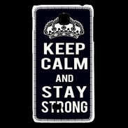 Coque LG F5 Keep Calm Stay strong Noir