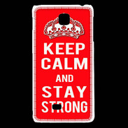 Coque LG F5 Keep Calm Stay Strong Rouge