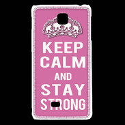Coque LG F5 Keep Calm Stay strong Rose