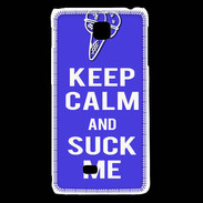 Coque LG F5 Keep Calm Suck me Bleu