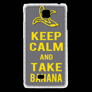 Coque LG F5 Keep Calm Take Banana Gris