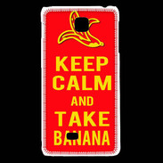 Coque LG F5 Keep Calm Take Banana Rouge