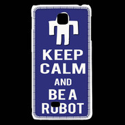 Coque LG F5 Keep Calm Be a Robot Bleu