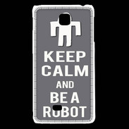 Coque LG F5 Keep Calm Be a Robot Gris