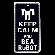 Coque LG F5 Keep Calm Be a Robot Noir