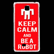 Coque LG F5 Keep Calm Be a Robot Rouge