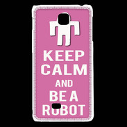Coque LG F5 Keep Calm Be a Robot Rose