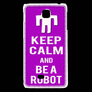 Coque LG F5 Keep Calm Be a Robot Violet
