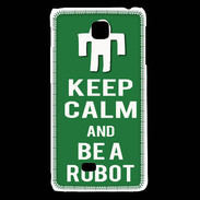 Coque LG F5 Keep Calm Be a Robot Vert