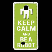 Coque LG F5 Keep Calm Be a Robot Vert pomme