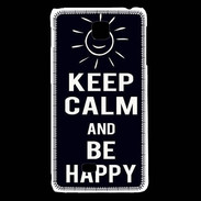 Coque LG F5 Keep Calm Be Happy Noir