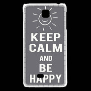 Coque LG F5 Keep Calm Be Happy Gris