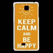 Coque LG F5 Keep Calm Be Happy Orange