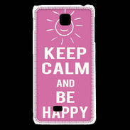 Coque LG F5 Keep Calm Be Happy Rose