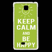 Coque LG F5 Keep Calm Be Happy Vert pomme
