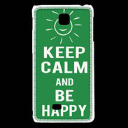 Coque LG F5 Keep Calm Be Happy Vert