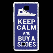 Coque LG F5 Keep Calm Buy Shoes Bleu