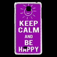 Coque LG F5 Keep Calm Be Happy Violet