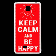 Coque LG F5 Keep Calm Be Happy Rouge