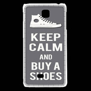 Coque LG F5 Keep Calm Buy Shoes Gris