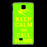 Coque LG F5 Keep Calm Call Batman Vert pomme