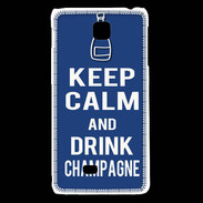 Coque LG F5 Keep Calm Drink Champagne Bleu