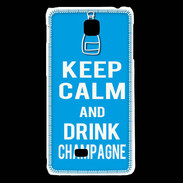 Coque LG F5 Keep Calm Drink champagne Cyan