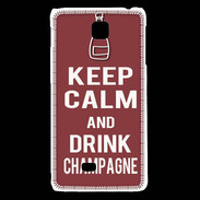 Coque LG F5 Keep Calm Drink Champagne Brique