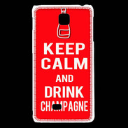 Coque LG F5 Keep Calm Drink champagne Rouge
