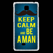 Coque LG F5 Keep Calm Be a Man Bleu