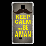 Coque LG F5 Keep Calm Be a Man Gris