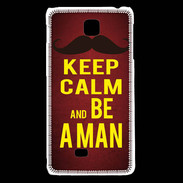 Coque LG F5 Keep Calm Be a Man Rouge
