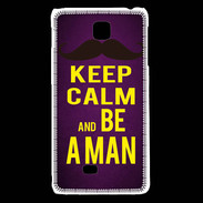 Coque LG F5 Keep Calm Be a Man Violet