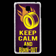 Coque LG F5 Keep Calm and Burn Out violet