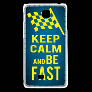 Coque LG F5 Keep Calm and Be Fast Bleu