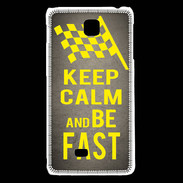 Coque LG F5 Keep Calm and Be Fast Gris
