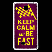 Coque LG F5 Keep Calm and Be Fast Rose