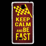 Coque LG F5 Keep Calm and Be Fast Rouge
