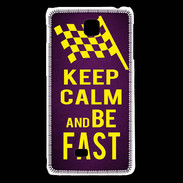 Coque LG F5 Keep Calm and Be Fast Violet