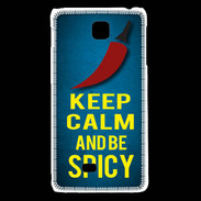 Coque LG F5 Keep Calm and Be Spicy Bleu