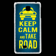 Coque LG F5 Keep Calm and Take o road 2 Bleu