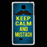 Coque LG F5 Keep Calm and Mustach Bleu