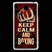 Coque LG F5 Keep Calm and Boxing Rouge