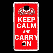 Coque LG F5 Keep Calm and Carry on Rouge
