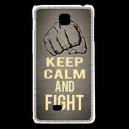 Coque LG F5 Keep Calm and Fight Gris